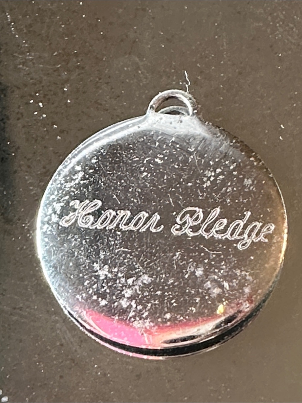 Vintage “Honor Pledge”  Sterling Silver Pendant Charm